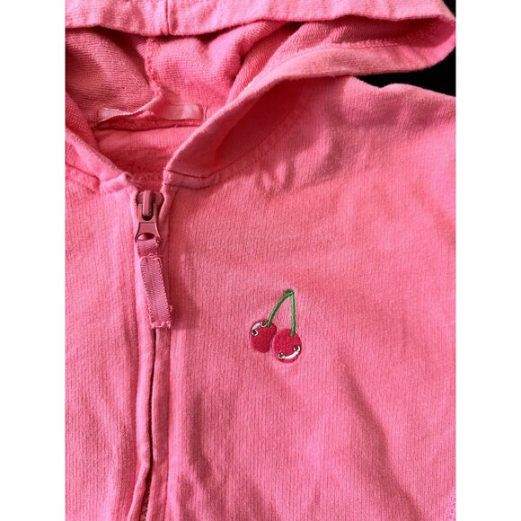 Vintage Y2k Cherokee Light Pink Full Zip Hoodie with Cherry Detail size M 10/12 - Picture 6 of 8
